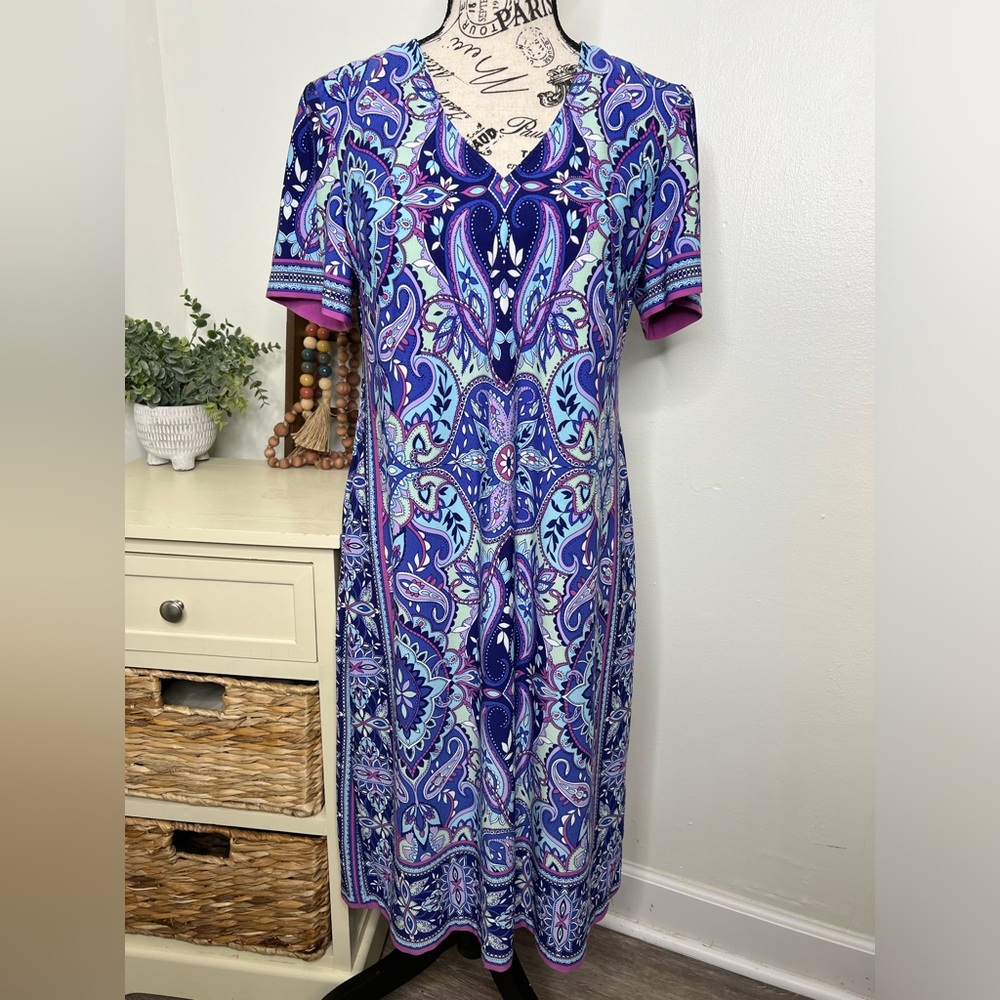 London Times V-Neck Dress